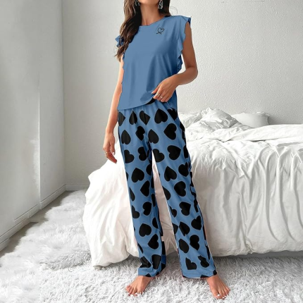 Foreign trade sexy T-shirt trousers loungewear pajamas 2-piece set homewear pajamas set women
