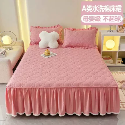 New Class A Maternal and Infant Grade Cotton Bed Skirt Bed Cover Single Piece Thickened Fitted Sheet Mattress Protector Non-slip Sheet