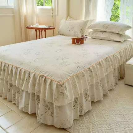 New bed skirt bedspread single piece all year round universal non-slip protection three-piece sheet fitted sheet with skirt to hide ugly hem
